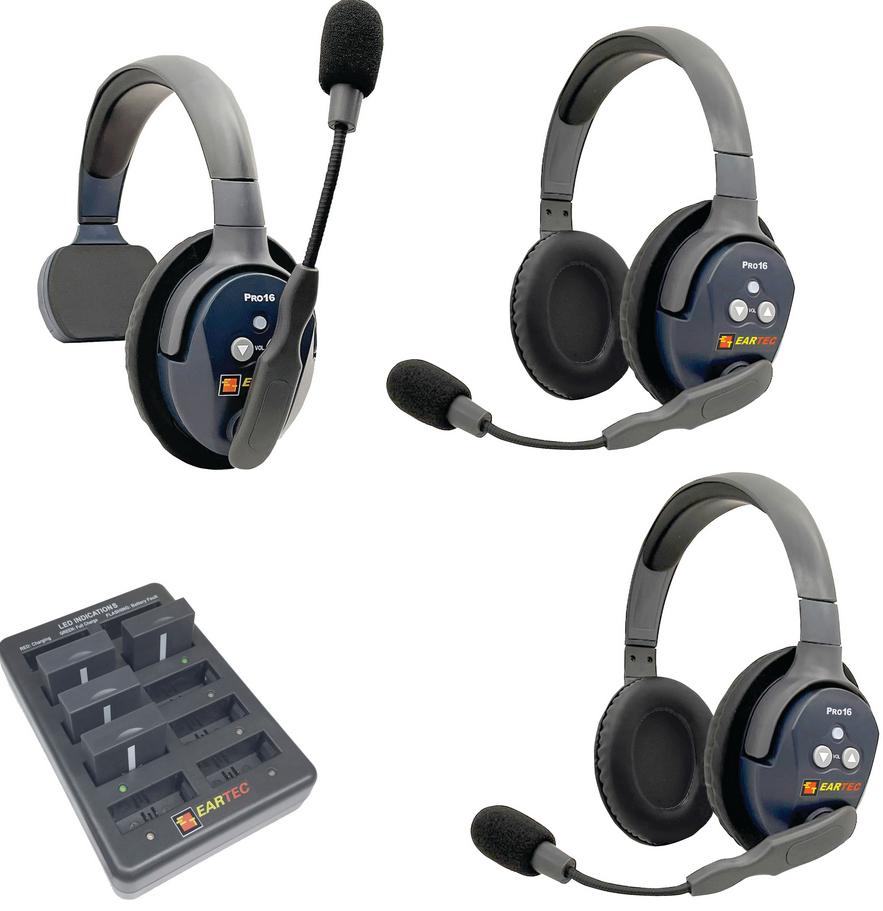 Eartec UltraLITE PRO16 1 x Single + 2 x Double Headsets (2.4 GHz) Eartec UltraLITE PRO16 1 x Single + 2 x Double Headsets (2.4 GHz)