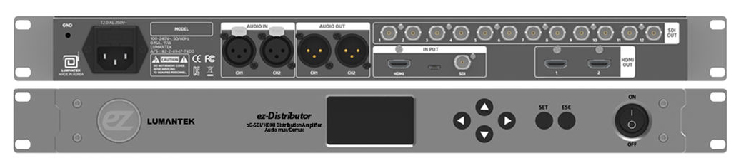 Distribution-Amplifier Distribution Amplifier with LCD Monitoring