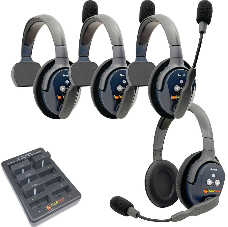 Eartec UltraLITE PRO16 3 x Single + 1 x Double Headsets (2.4 GHz) Eartec UltraLITE PRO16 3 x Single + 1 x Double Headsets (2.4 GHz)