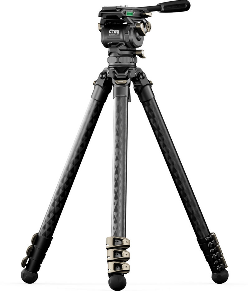 TILTA 75mm Cine Fluid Head + 3-Stage Carbon Fiber Tripod (8kg) TT-CT08-75-SG