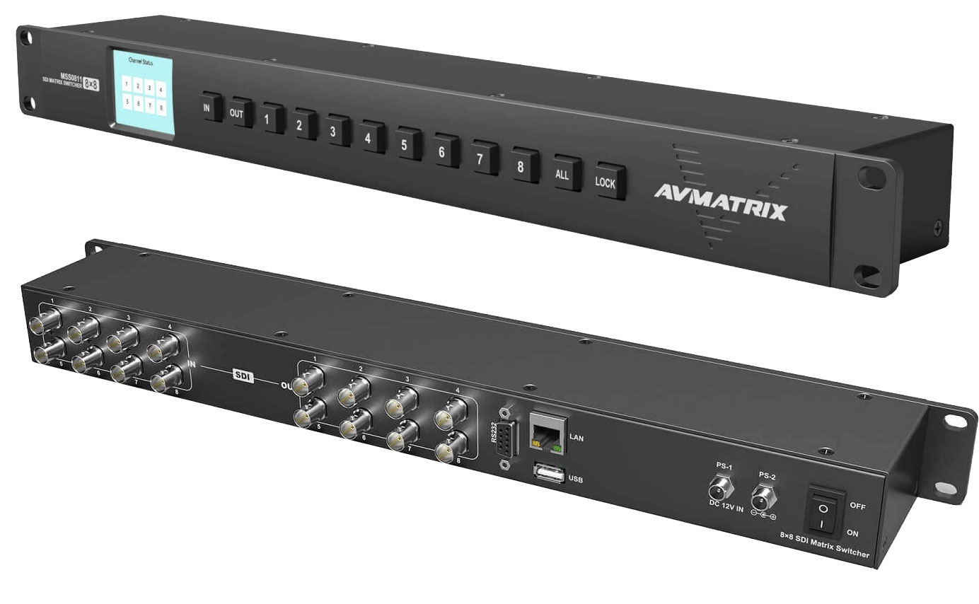 AVMATRIX MSS0811 8x8 3G-SDI Matrix Switcher (1 RU)