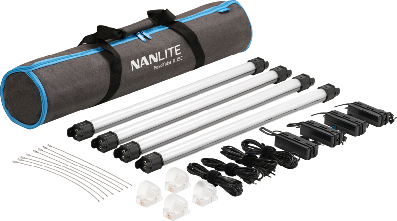 NANLITE Pavotube II 15C LED RGBWW Tube 4-Light Kit