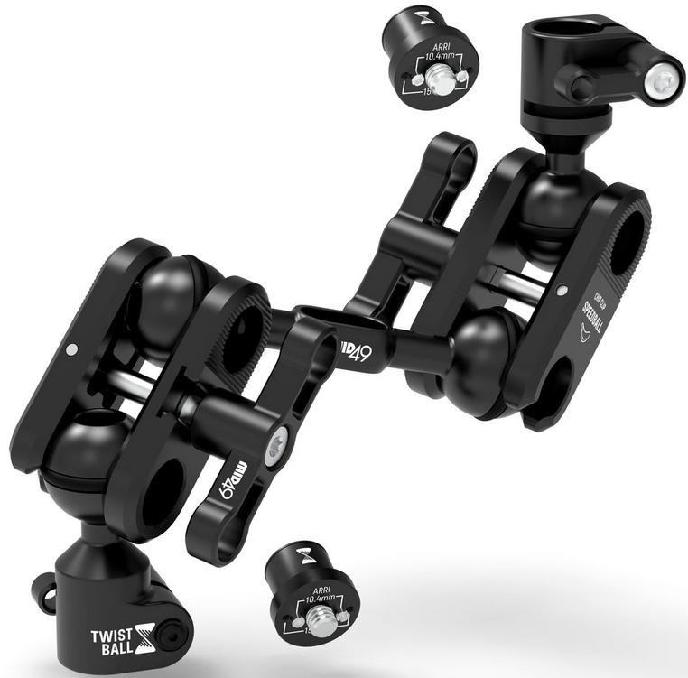 MID49 TWIST Ball Monitor Arm 3 Inch (ARRI 1/4-20 + ARRI 1/4-20 Spuds)