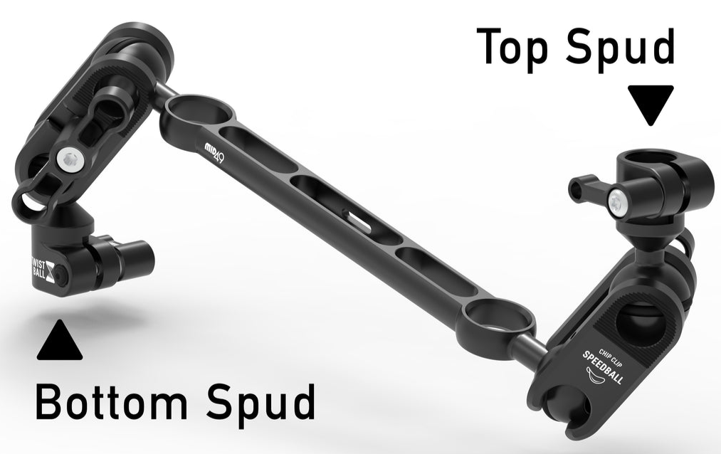 MID49 TWIST Ball Monitor Arm 9 Inch (No Spuds)