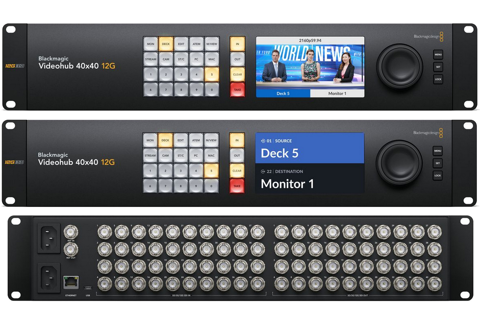 Blackmagic Design Videohub 40x40 12G Zero-Latency Video Router