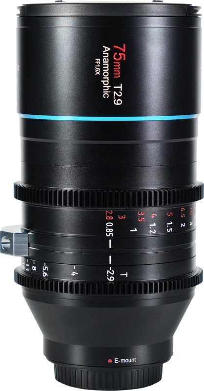 Sirui Venus 75mm T2.9 1.6x Full Frame Anamorphic Lens E Mount Venus E75 Sirui Venus 75mm T2.9 1.6x Full Frame Anamorphic Lens E Mount Venus E75