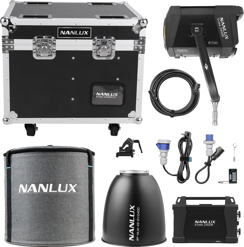NANLUX Evoke 2400B Spot Light in Flight Case + 45° Reflector in soft bag NANLUX Evoke 2400B Spot Light in Flight Case + 45° Reflector in soft bag