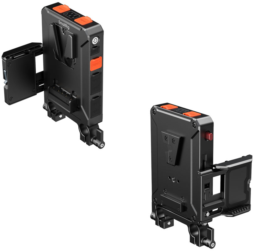 smallRig 5881 Intelligent V-Mount Battery Adapter Plate + 15mm Dual Rod Clamp