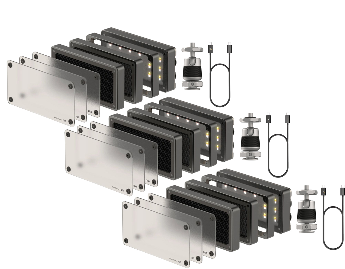 Kelvin Play Pro 3-Light Kit (RGBACL LED Pocket) Kelvin Play Pro 3-Light Kit (RGBACL LED Pocket)