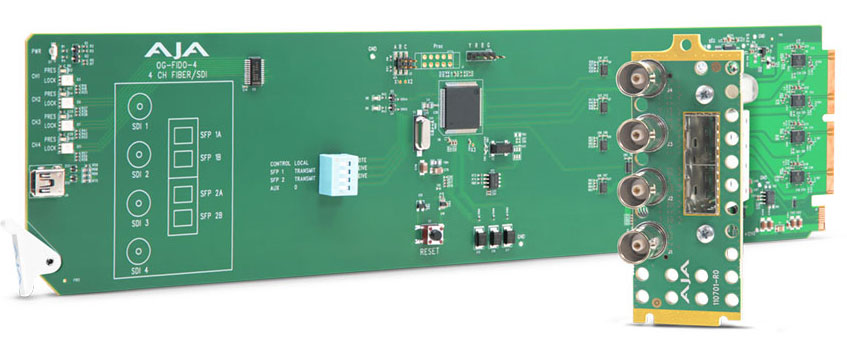 AJA 4-Channel 12G-SDI / Single Mode LC Fiber, 2 Tx / 2 Rx