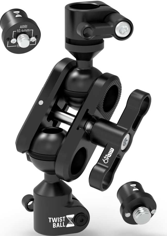 MID49 TWIST Ball Monitor Mount (ARRI 1/4-20 + ARRI 3/8-16 Spuds)