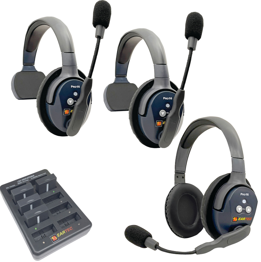 Eartec UltraLITE PRO16 2 x Single + 1 x Double Headsets (2.4 GHz) Eartec UltraLITE PRO16 2 x Single + 1 x Double Headsets (2.4 GHz)