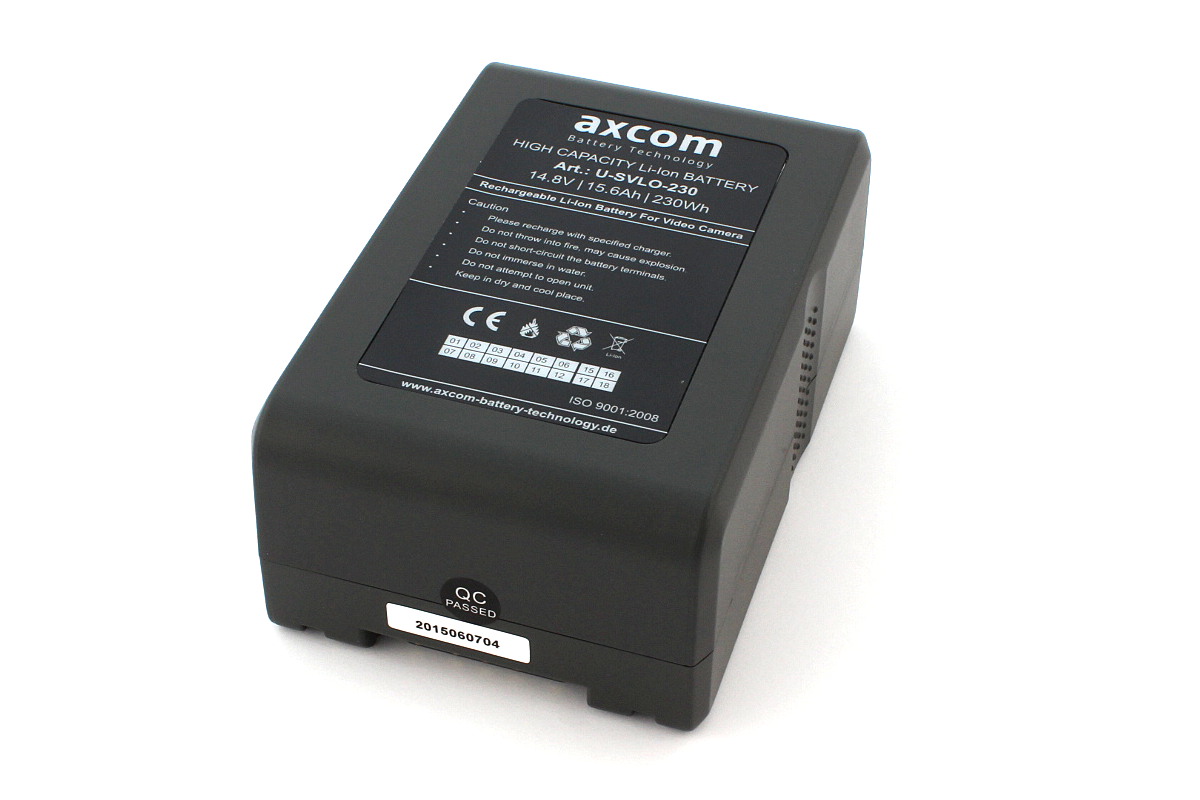 Axcom U-SVLO-230U 230WH Li-Ion Battery V-mount