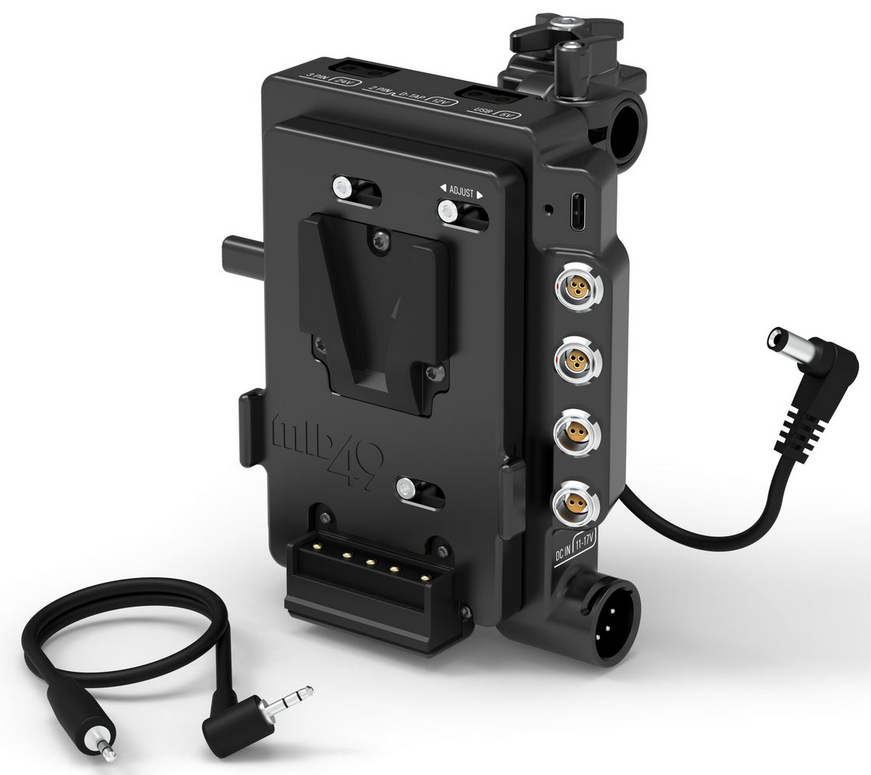 MID49 Power Distribution Box DB-4 (Canon C80, V-Mount) Camera Mounted MID49 Power Distribution Box DB-4 (Canon C80, V-Mount) Camera Mounted