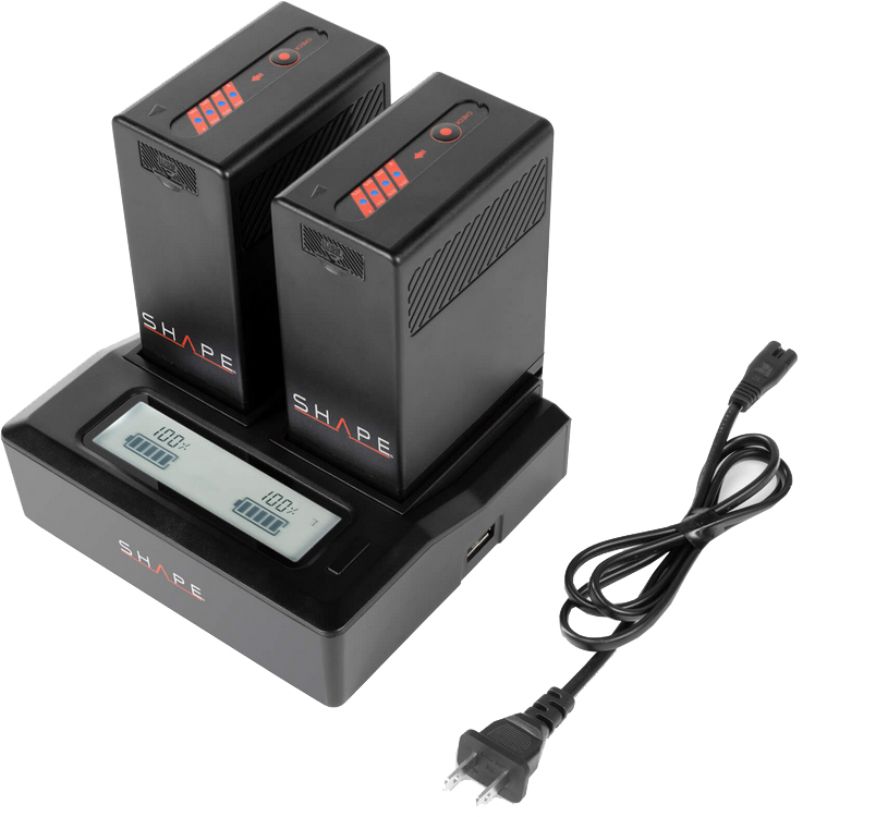 SHAPE BP-U65 two batteries with dual LCD charger