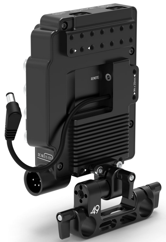 MID49 Power Distribution Box DB-4 (Canon C80, V-Mount) Rod Mounted MID49 Power Distribution Box DB-4 (Canon C80, V-Mount) Rod Mounted