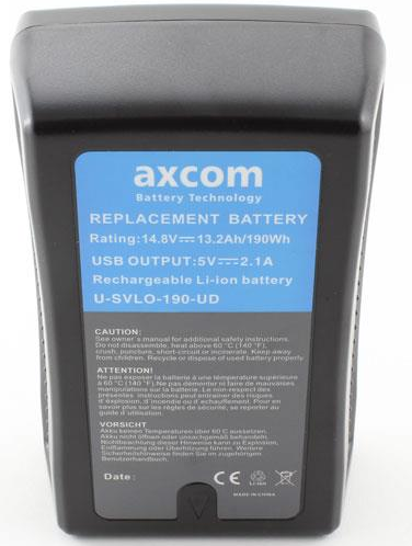 Axcom U-SVLO-190-UD Li-Ion V-Mount Battery 14,8V 190 Wh (with USB and D-tap)