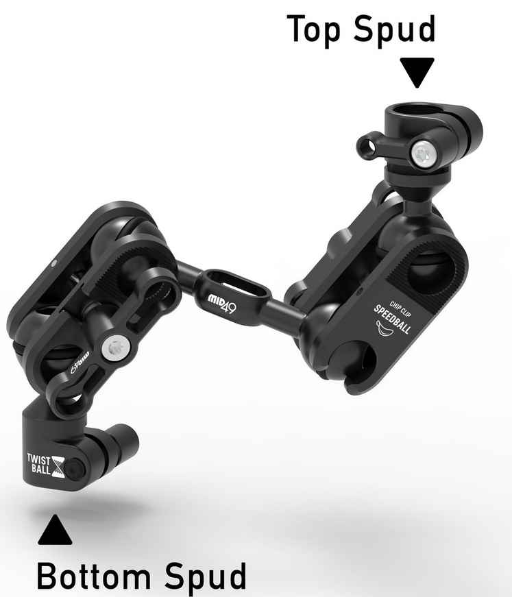 MID49 TWIST Ball Monitor Arm 3 Inch (No Spuds)