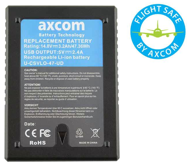 Axcom U-CSVLO-47-UD 47,36Wh Li-Ion Micro V-Mount Battery (USB + D-Tap)
