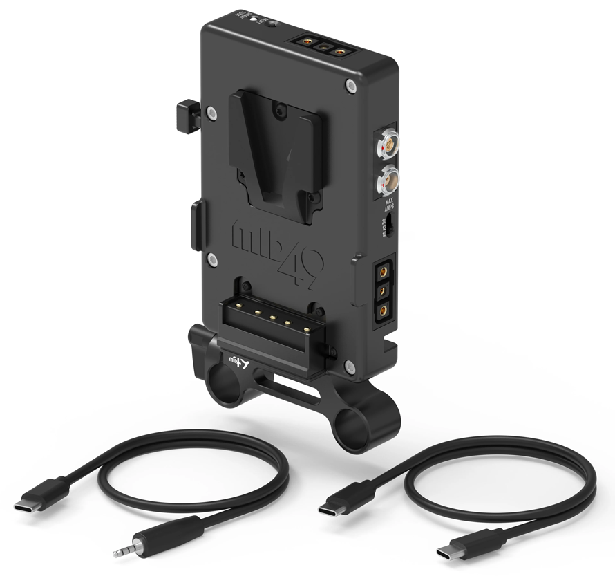 MID49 USB-C Power Plate (Sony FX5, V-Mount, Rod Mounted)