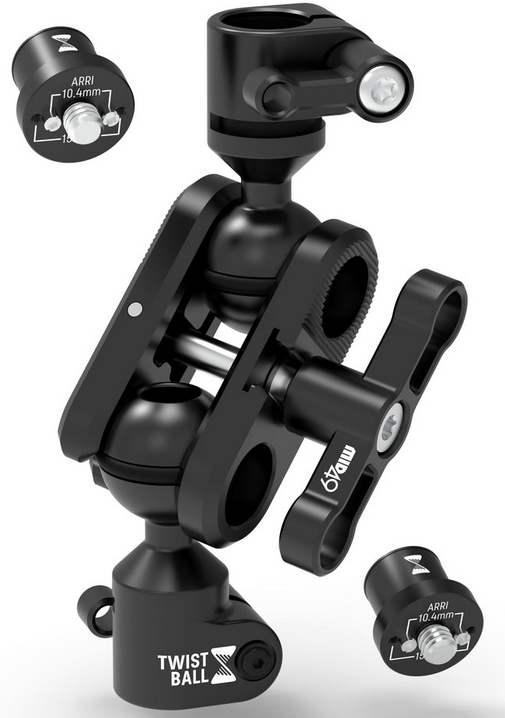 MID49 TWIST Ball Monitor Mount (ARRI 1/4-20 + ARRI 1/4-20 Spuds)