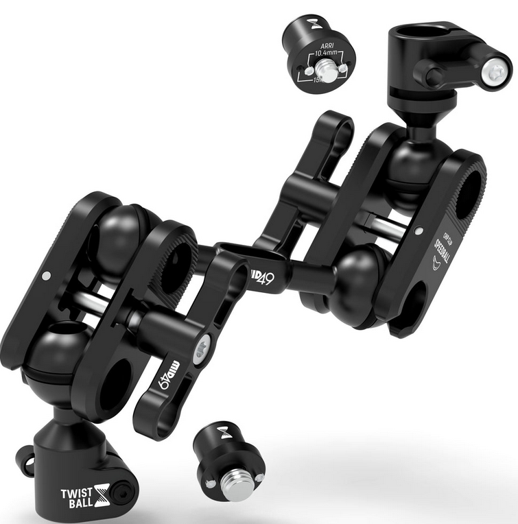 MID49 TWIST Ball Monitor Arm 3 Inch (ARRI 1/4-20 + ARRI 3/8-16 Spuds)